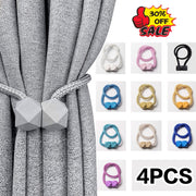Cube Magnetic Curtain Tiebacks Set 4 Pieces Thick Rope Holdbacks for Bedroom Living Room
