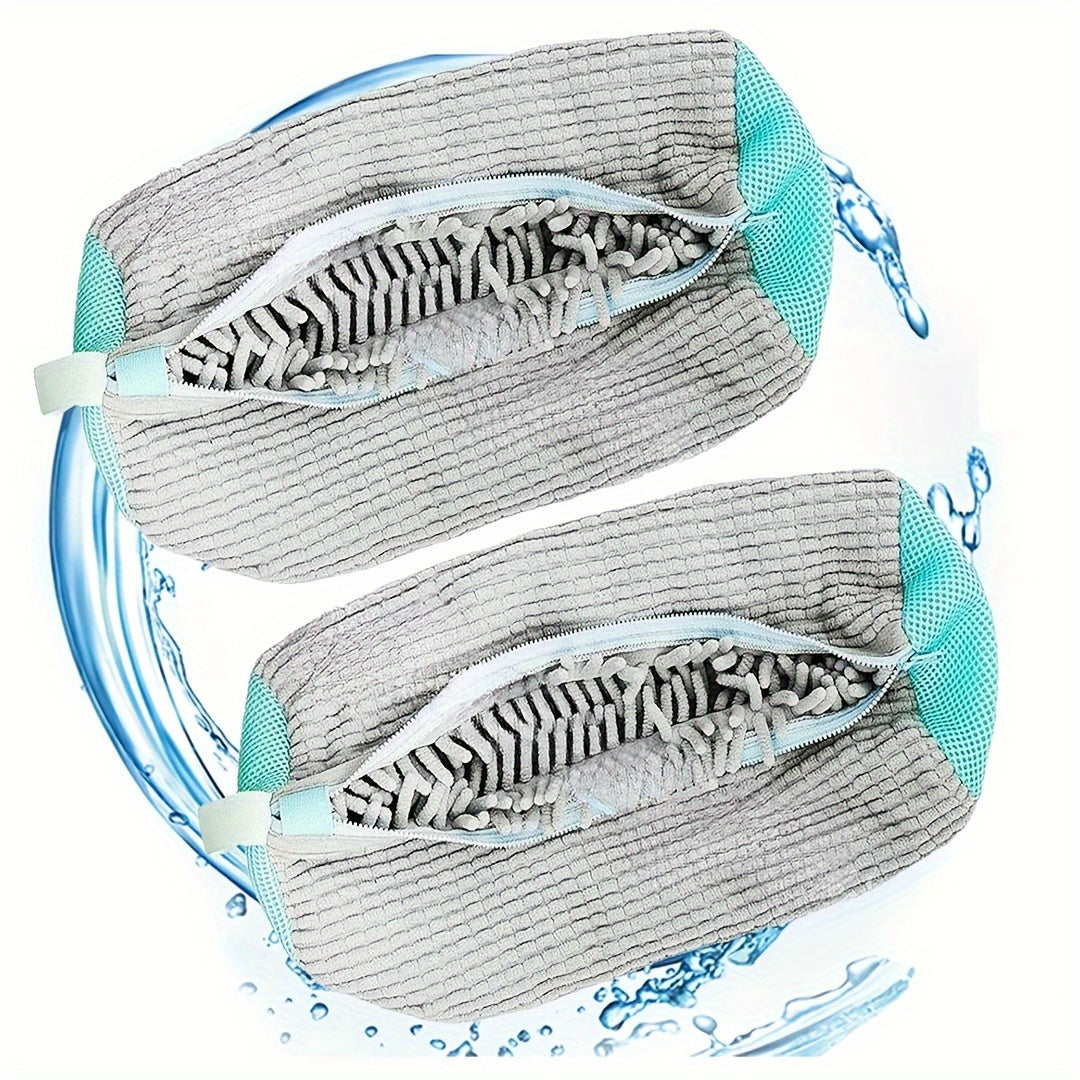 Durable Reusable Shoe Wash Bag Fits All Shoes 360° Cleaning Portable Travel Laundry Yellow Grey