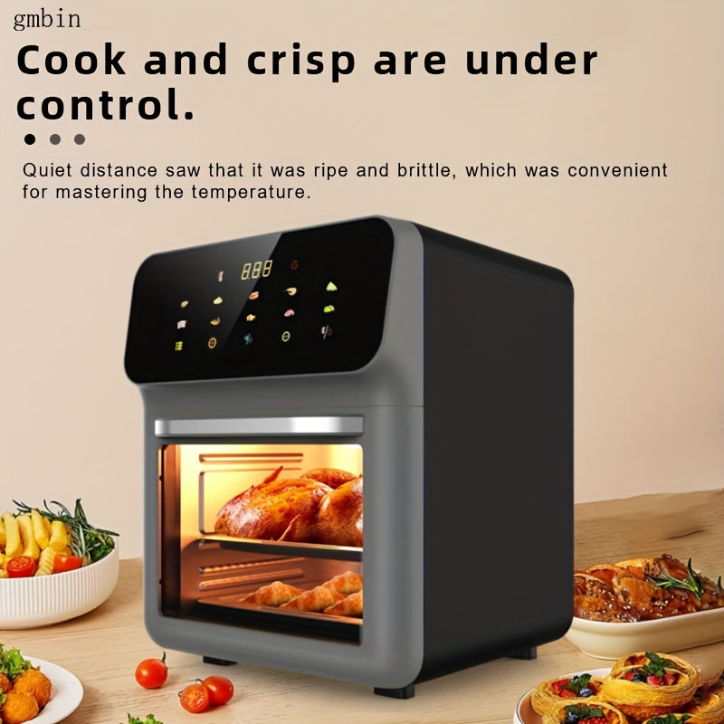 Электрическая духовка-фритюрница с воздушным нагревом 9л 1350Вт с прозрачным окном для приготовления и материалом ABS