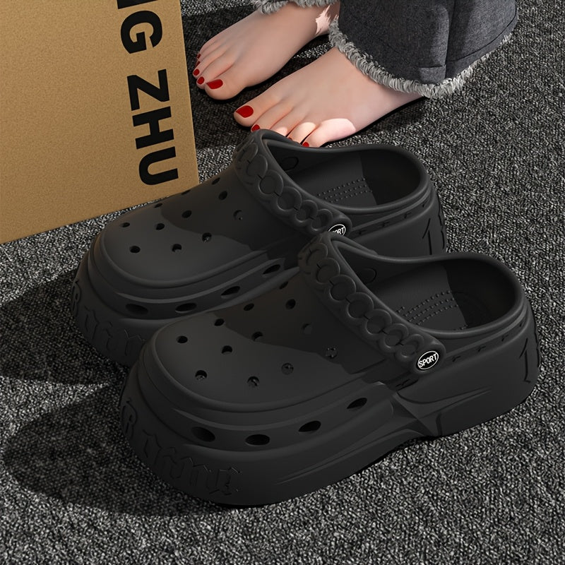 Women's Soft Sole Indoor Outdoor Slippers Solid Color Thick Heel Breathable