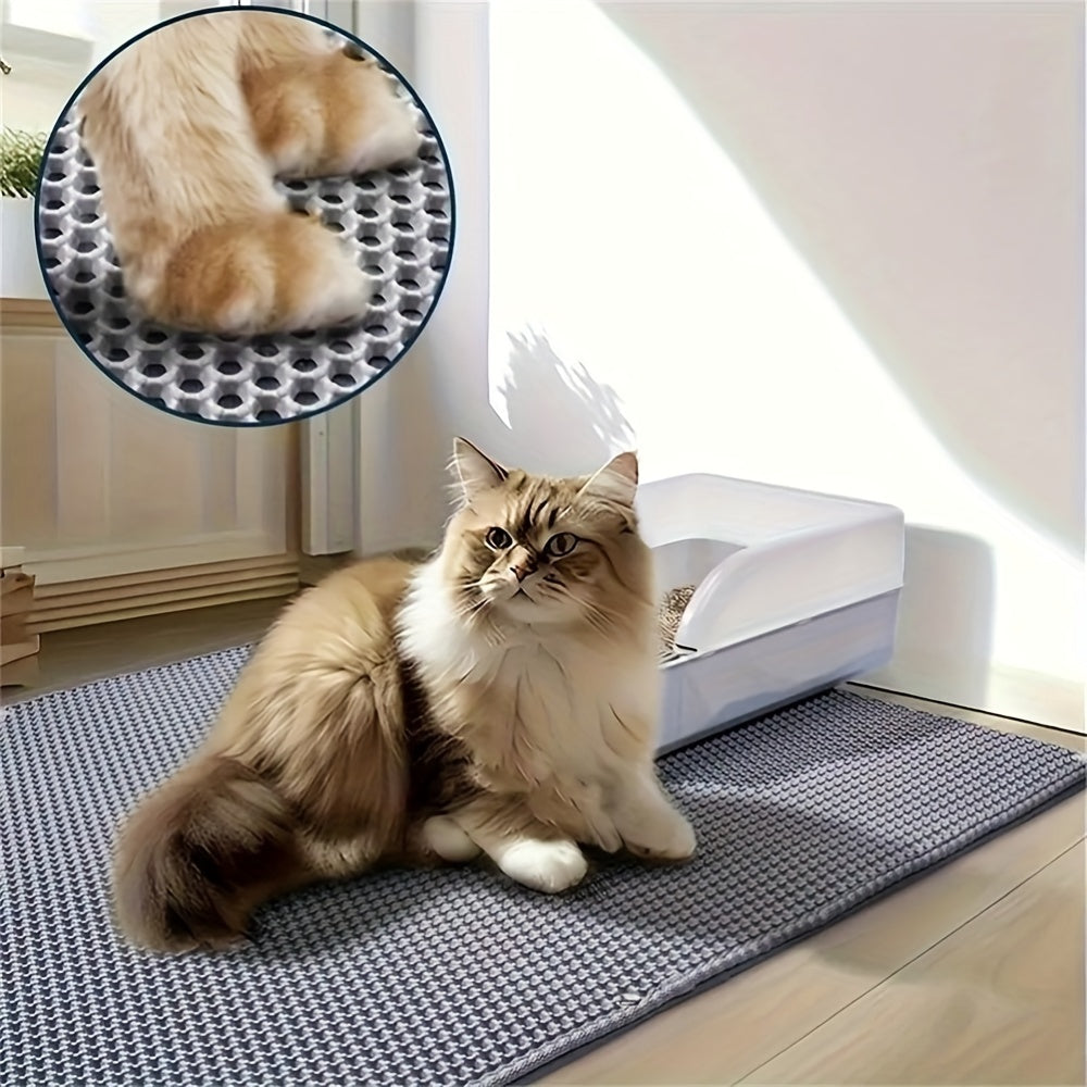 Non-Slip Honeycomb Cat Litter Mat Washable Easy-to-Clean for Pet Toilets