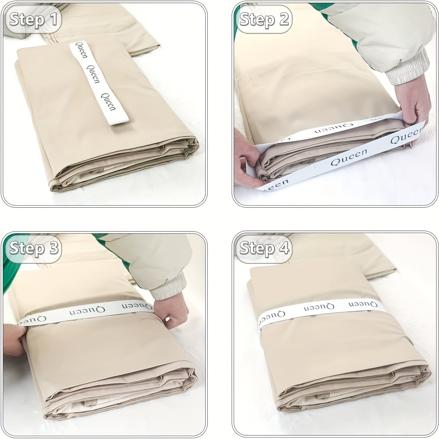 Bed Sheet Organizer Set for Neatly Stored Bedding in Wardrobe