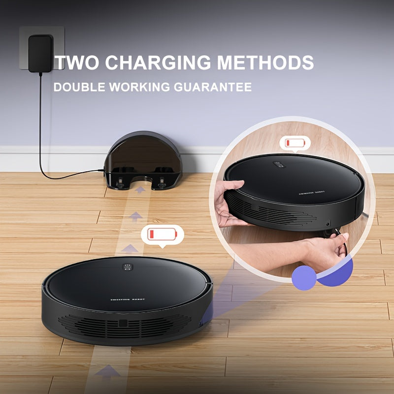 2-in-1 Robot Vacuum Cleaner for Pet Hair and Carpet Self-Charging Hard Floor and Carpet Cleaning