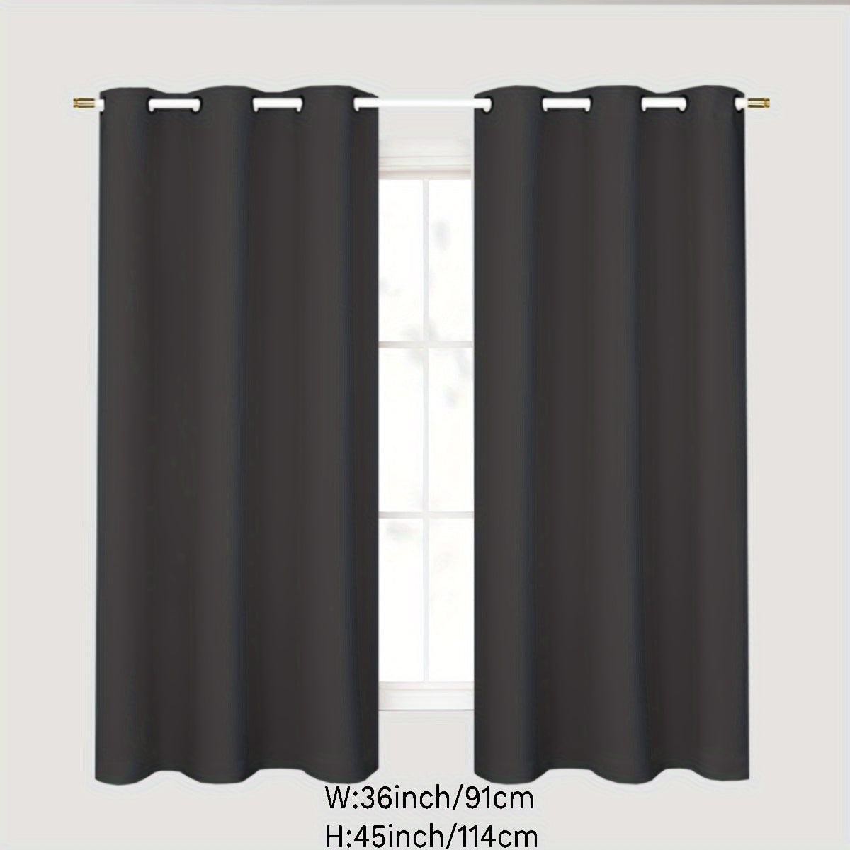 Gray Blackout Curtains for Bedroom Living Room Thermal Insulation Noise Reduction 1PC