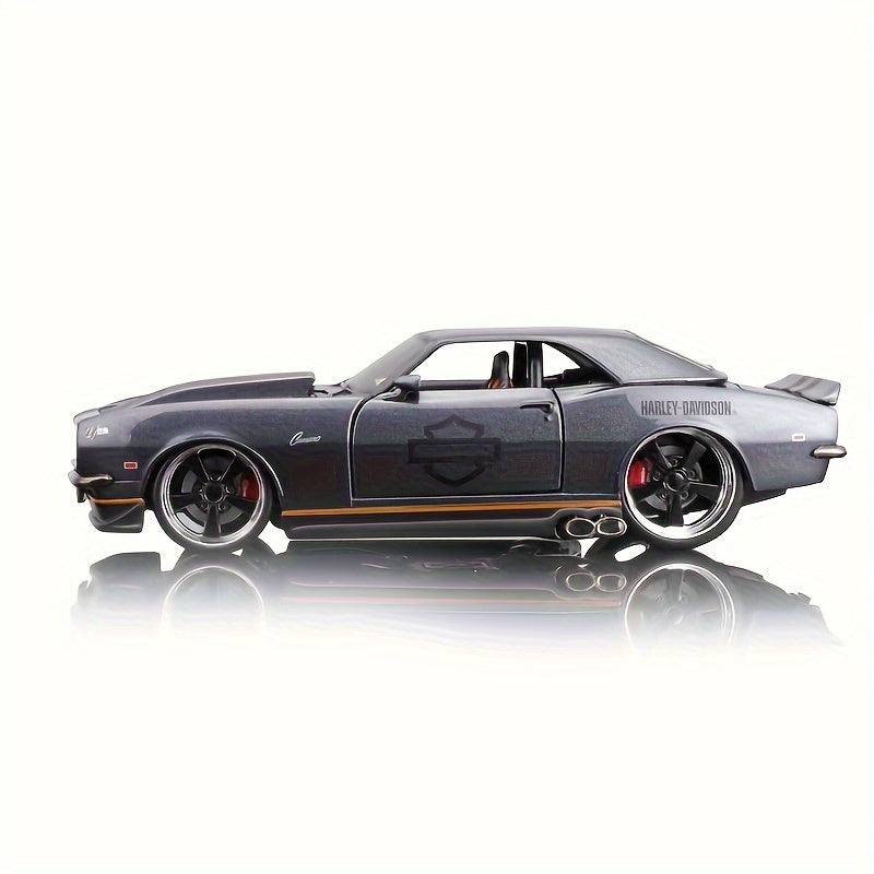 Juguete coleccionable de coche de aleación de zinc gris a escala 1:24 para niños