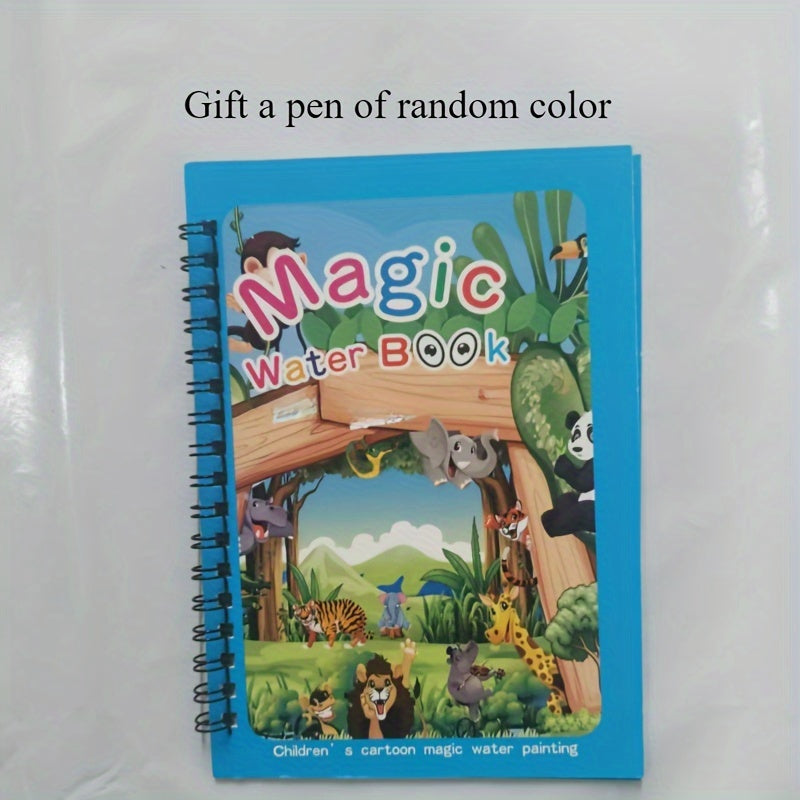 Water Painting Book for Kids Ages 3 Plus with Doodle and Coloring Pages in Mixed Colors