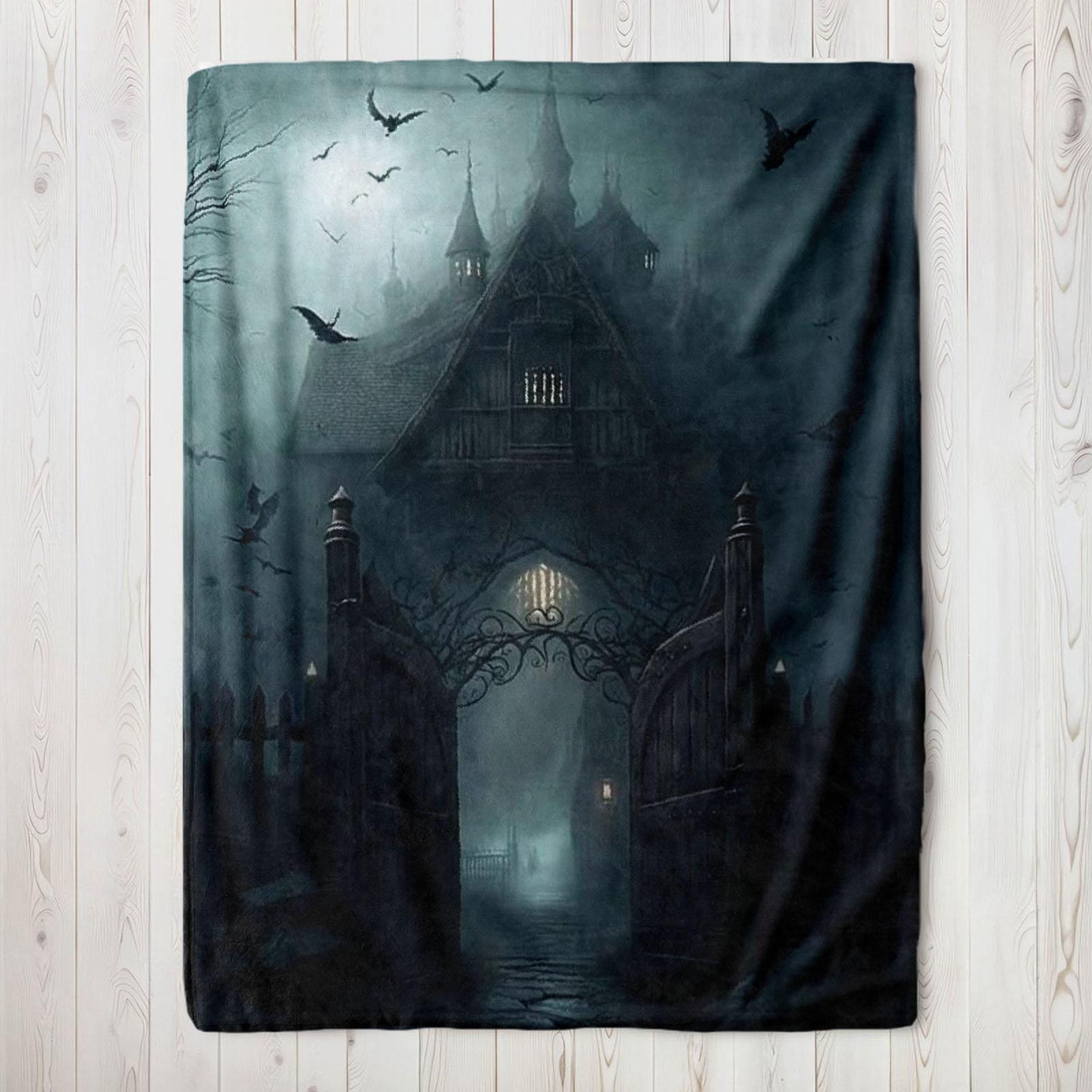 Electric Gothic Flannel Throw Blanket with Bold Print, Soft, Machine Washable