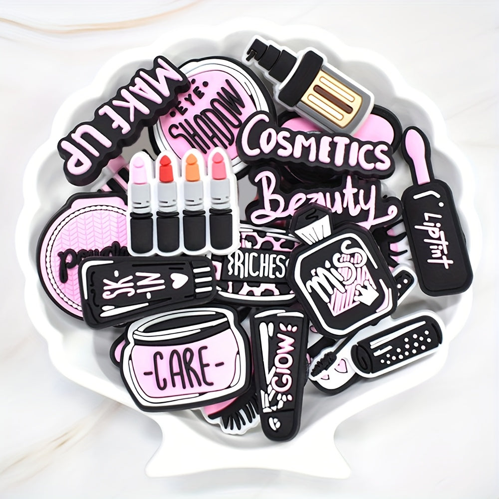 23Pcs Plastic Makeup and Shoe Charm Set for Women, Accessories, Gifts