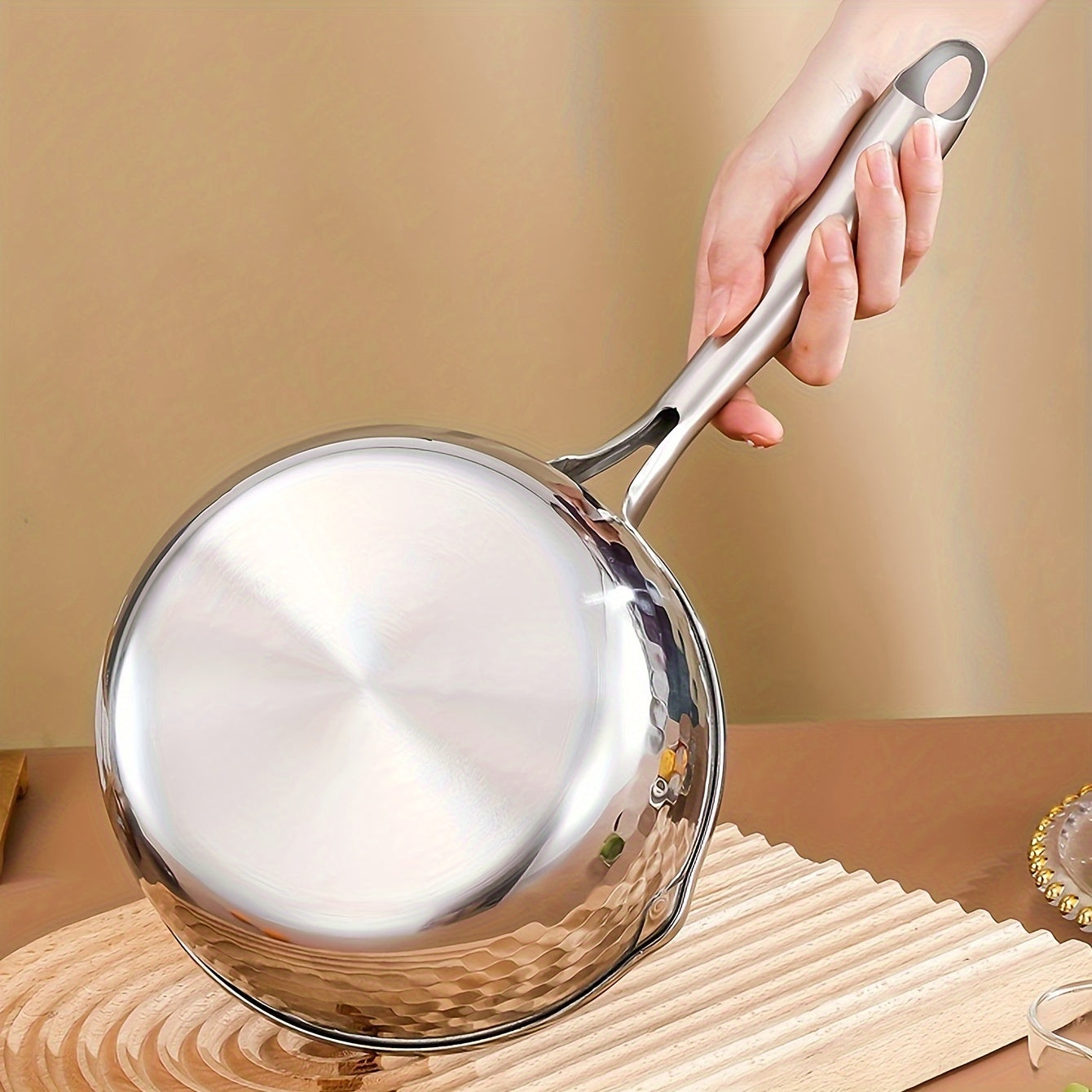 Stainless Steel Cooking Pot for Home Use Induction and Open Flame Heating