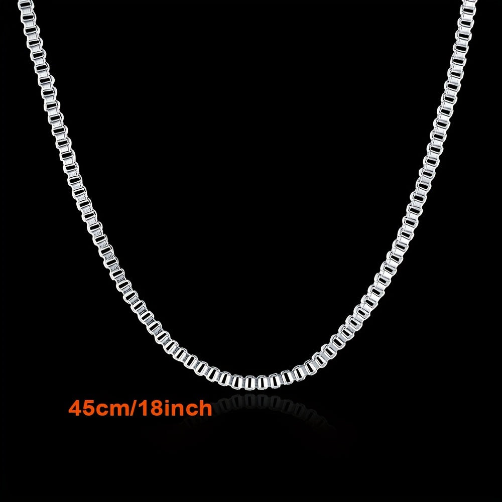 Set of 5 Silver Box Chain Links 16-30 Inches with Lobster Clasps for DIY Jewelry