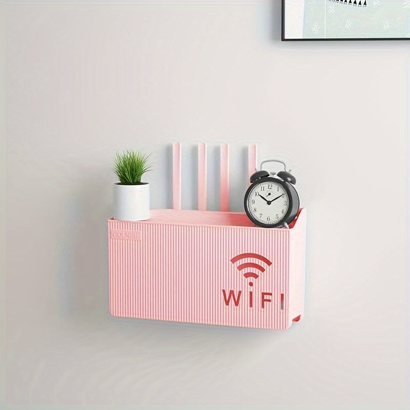 Estante para router de montaje en pared con almacenamiento inalámbrico y estante decorativo para medios