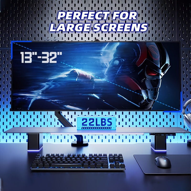 Adjustable Gas Spring Monitor Arm Stand for Up to 81.28 cm Screens with Clamp or Grommet Base