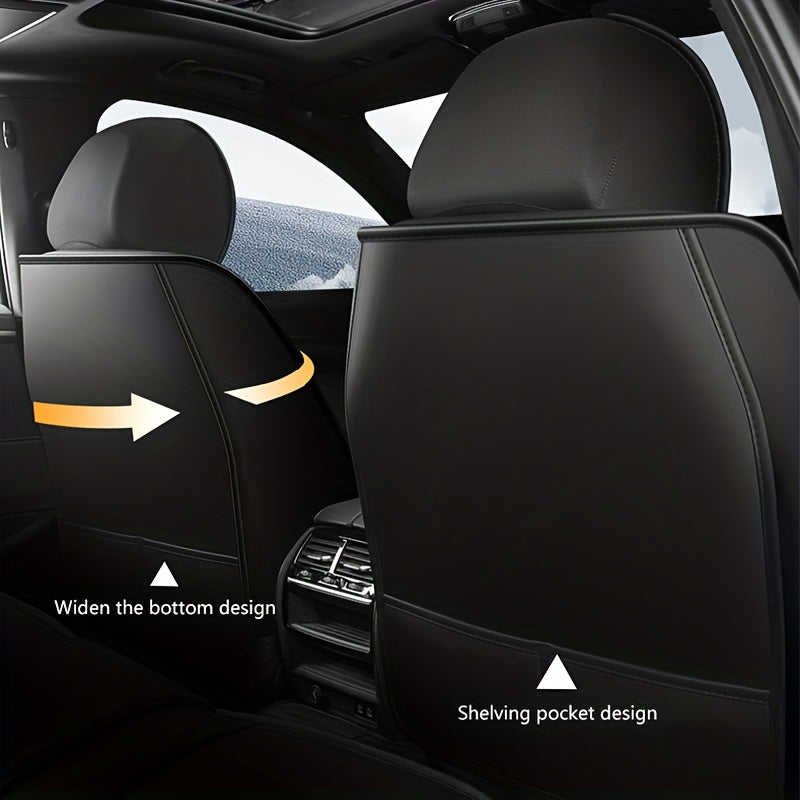 Machine Knit 5-Seater Car Seat Cover Full Enclosure All-Season PU Leather