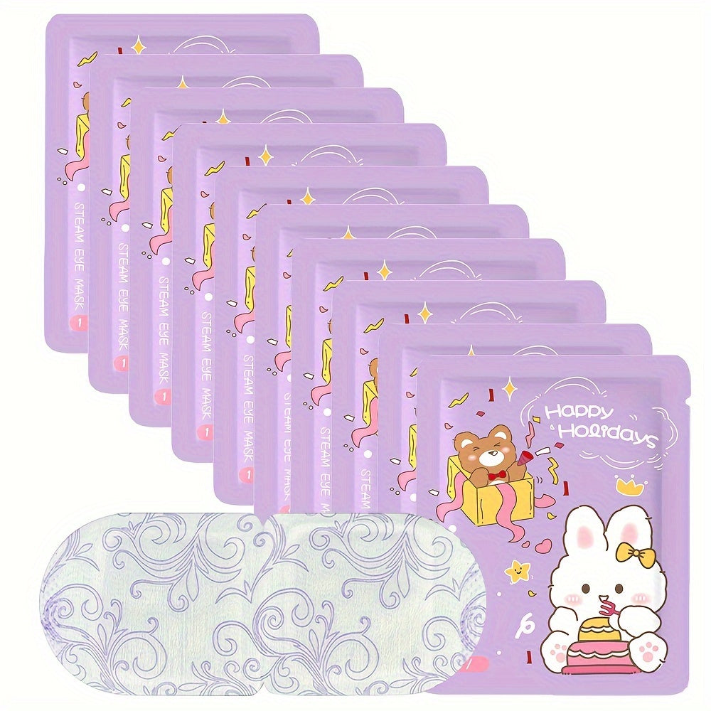 Uyquni tinchlantirish uchun 10 ta lavanda aromatli o'z-o'zini isitadigan bug'li ko'z maskalari