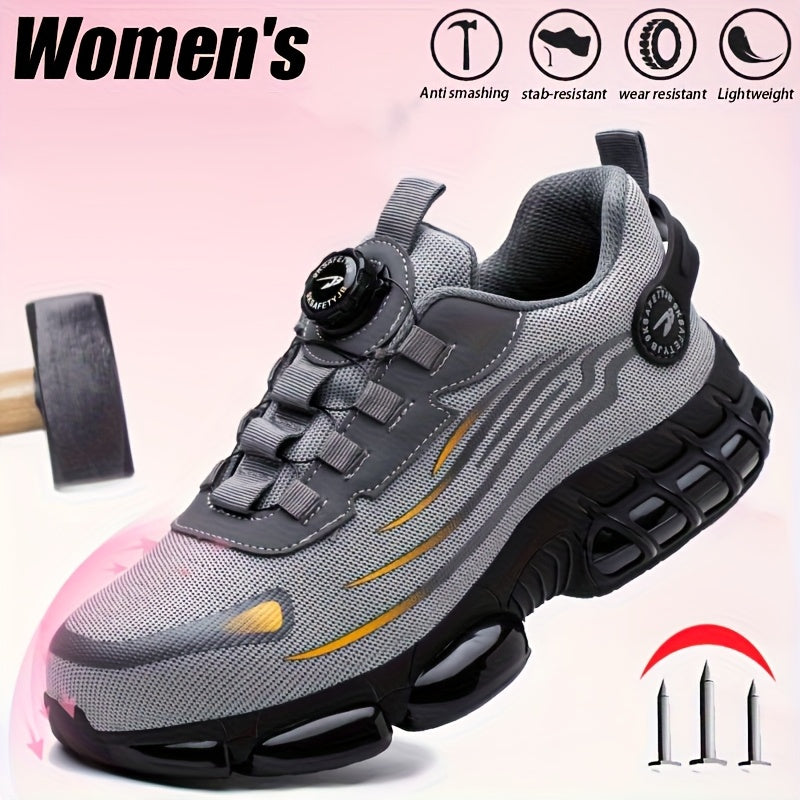 Unisex Safety Shoes Lightweight Fabric Steel Toe All-Season Work Shoes