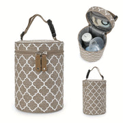Portable Breast Pump Bag with Insulated Round Bucket for Stroller Hanging