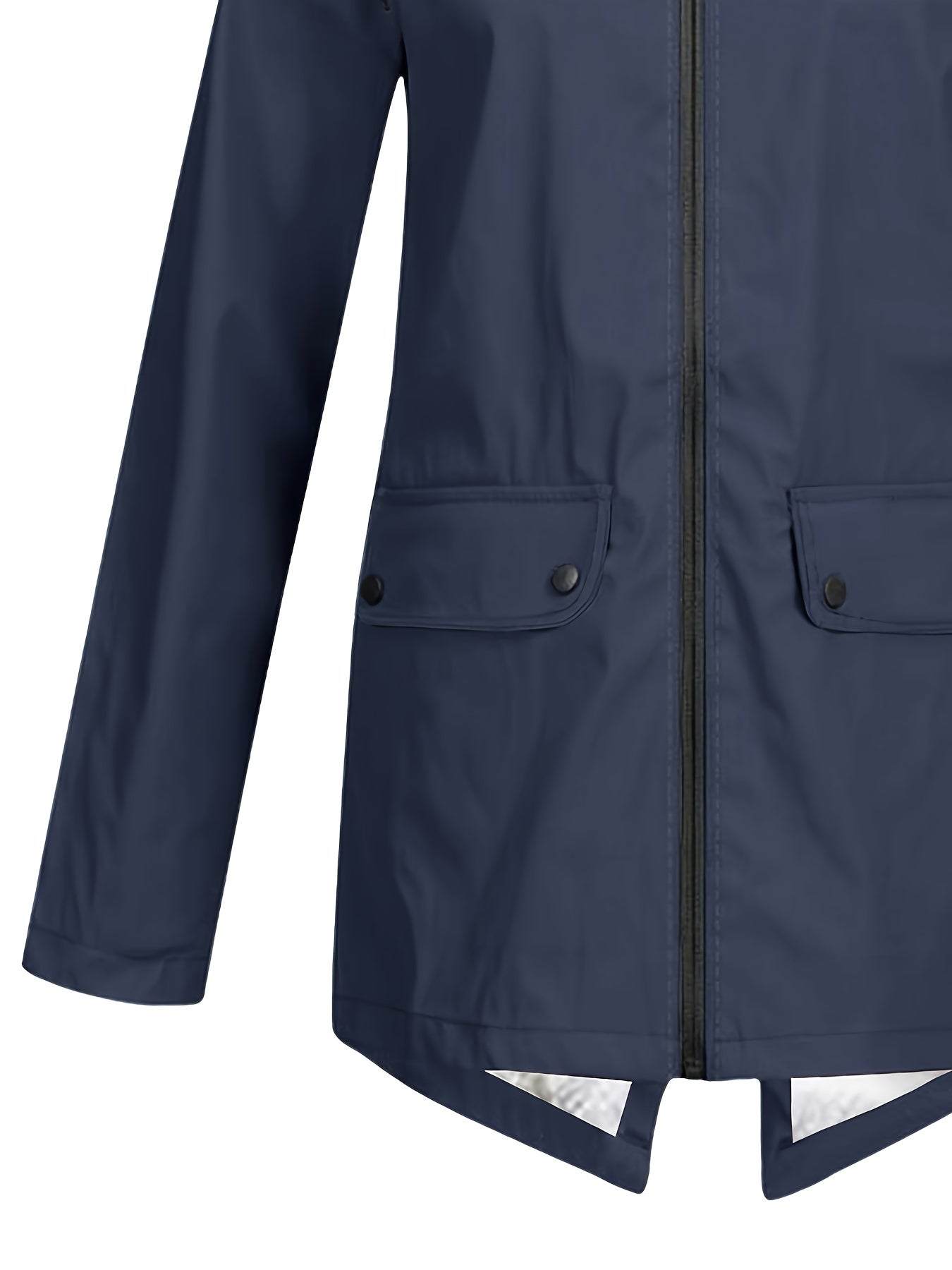 Chaqueta cortaviento con capucha para mujer, poliéster, color sólido, manga larga, otoño e invierno, aislante