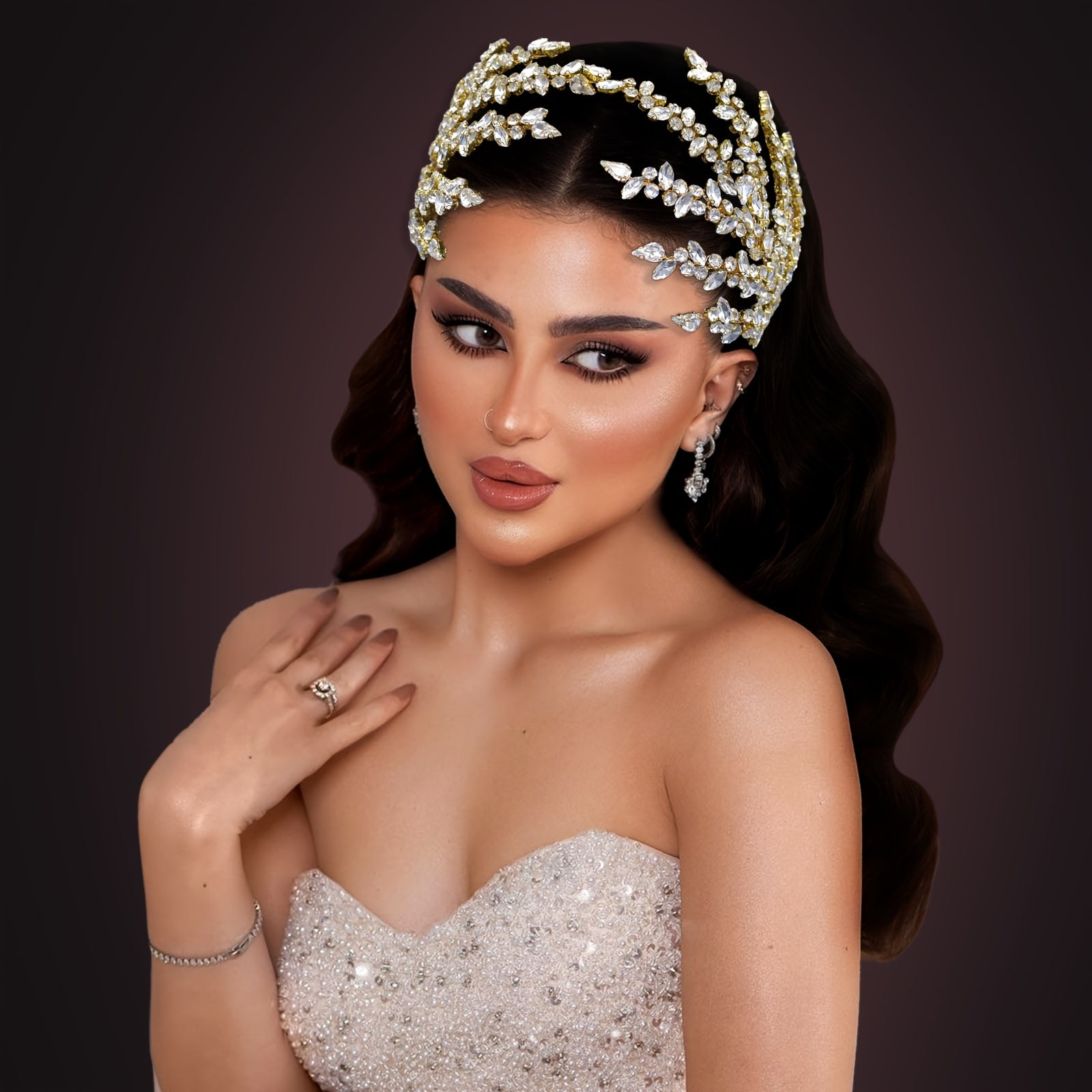 Wedding Tiara Crown with Crystal Rhinestones for Brides and Women