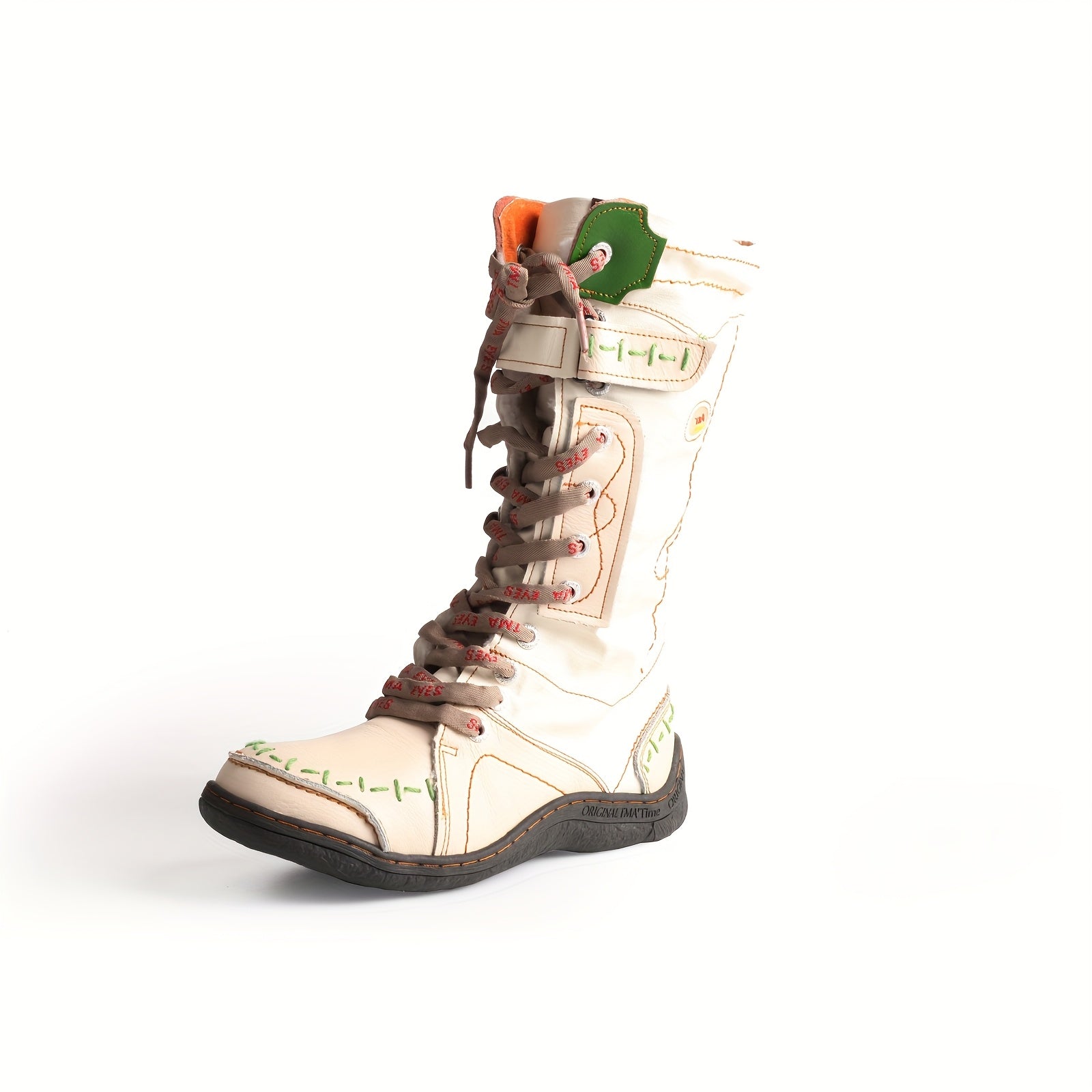 Women’s Fleece Winter Boots Hand-Stitched Color-Blocking Slip-Resistant Durable