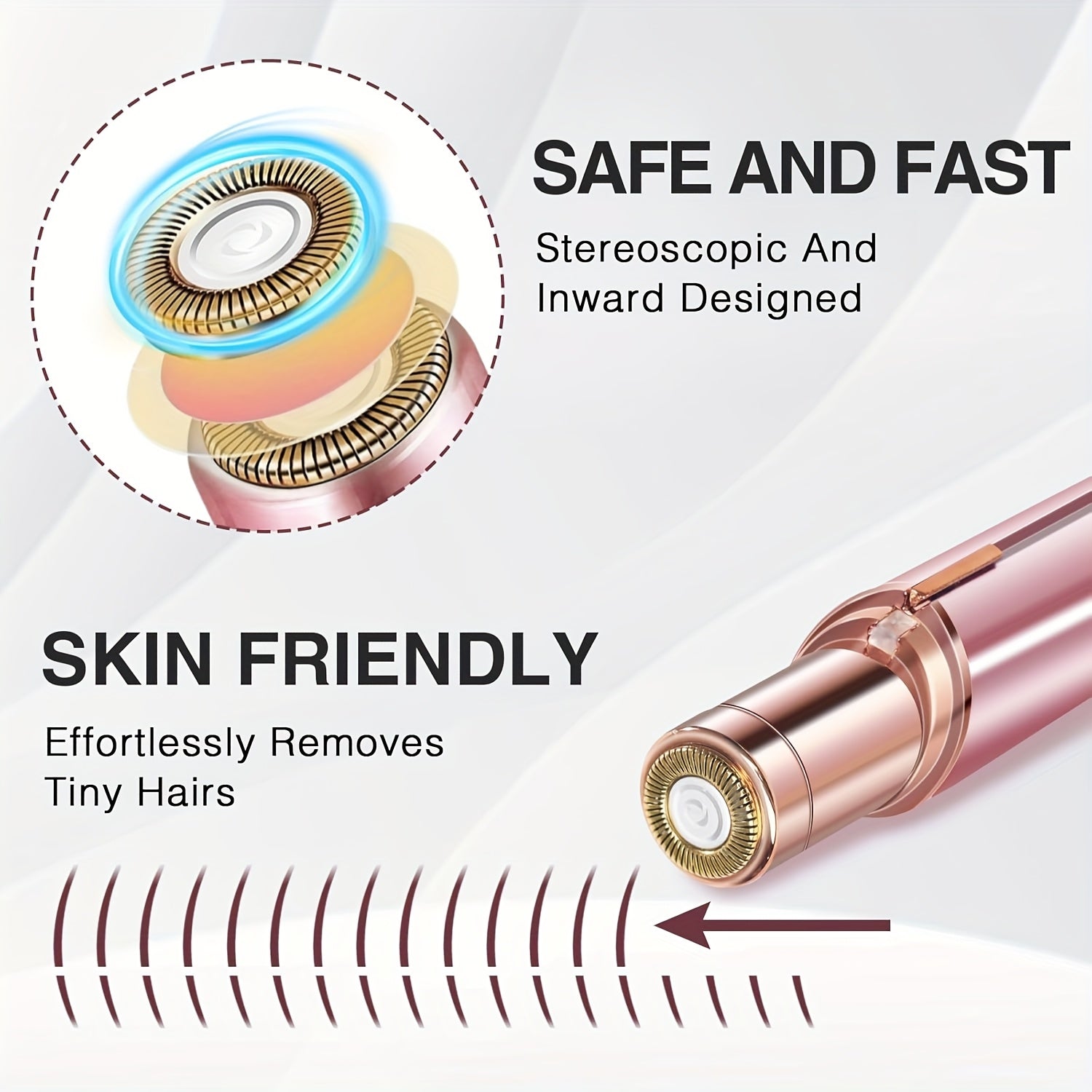 Электрический женский удалитель facial-волос для лица, безболезненный, USB-зарядка, с LED-подсветкой