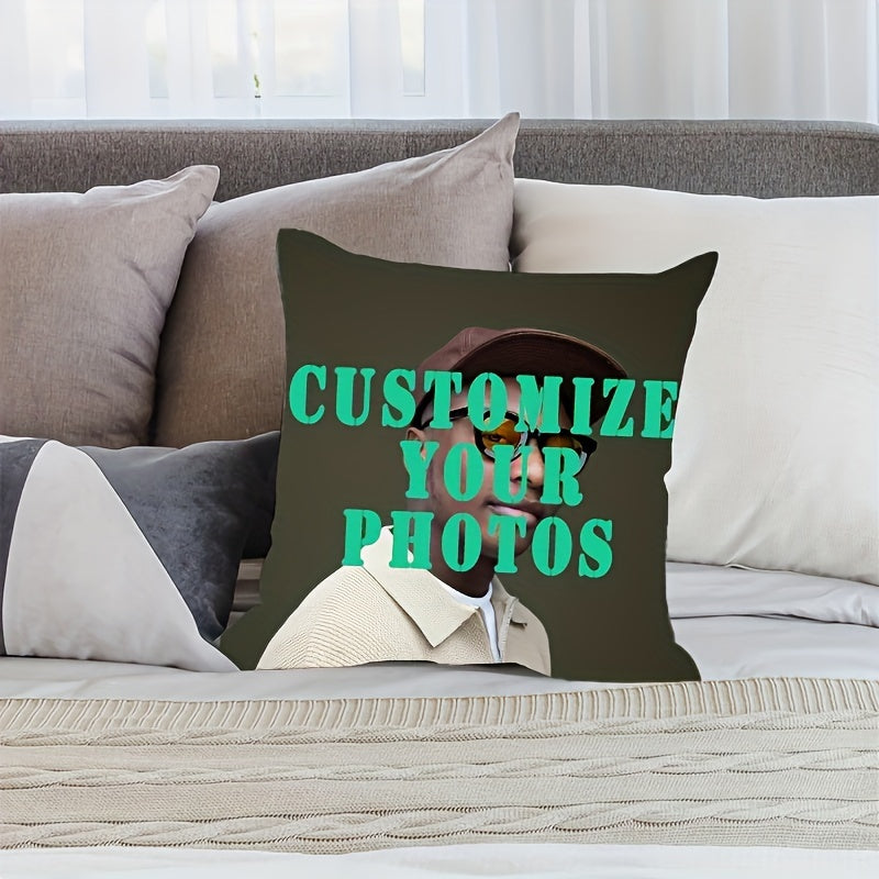 Personalized Photo Pillow Cover 45.72x45.72cm Double-Sided Polyester Knit