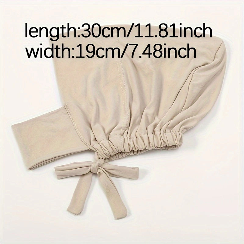 Women's Adjustable Instant Hijab Scarf Solid Color Polyester with Undercap for Eid and Casual Wear