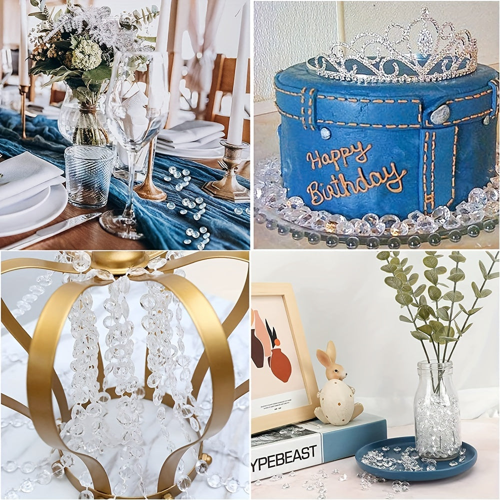 150 Pieces Clear Acrylic Diamond Crystals 0.8 Inch for Wedding Decorations