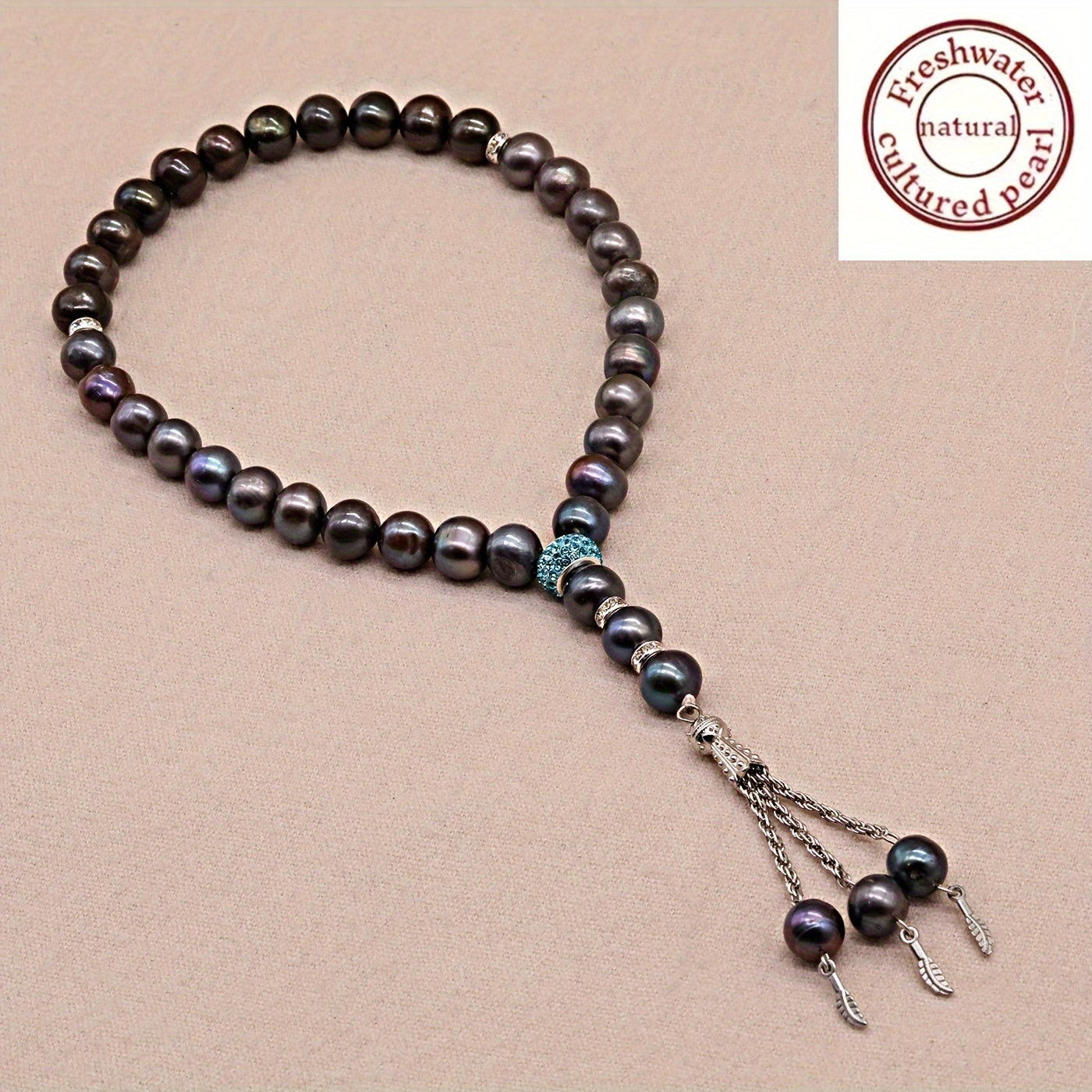 Handmade Purple Freshwater Pearl Bracelet for Women with 33 Beads for Mother's Day