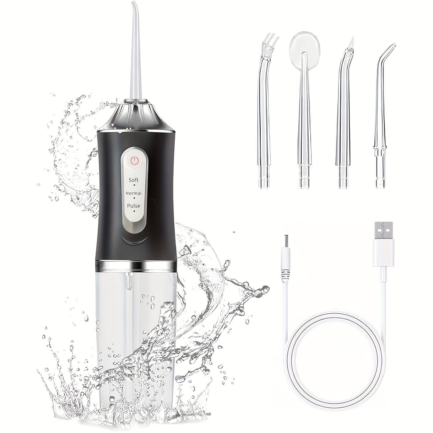 Portable Electric Water Flosser with Rechargeable Battery and Multiple Nozzles