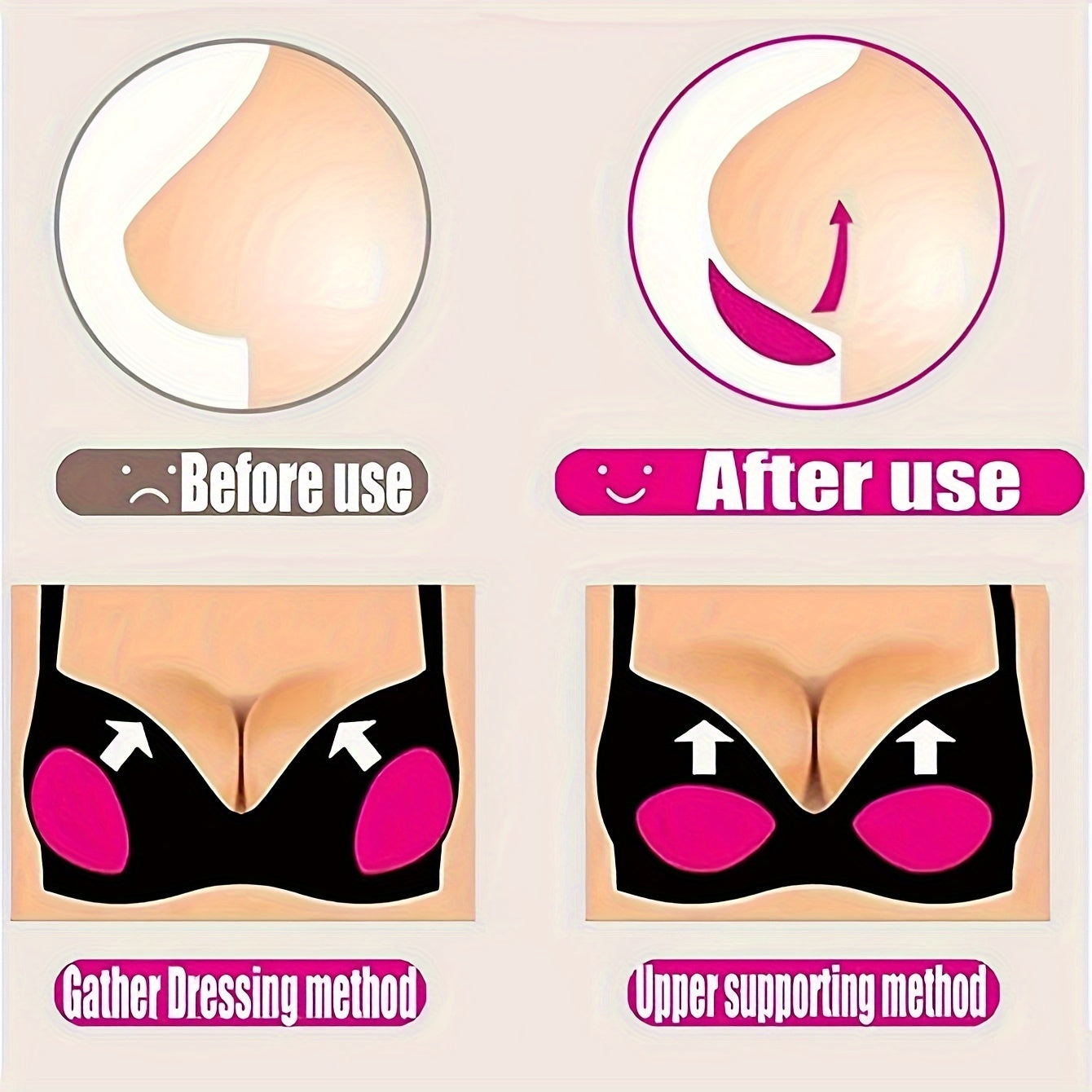 Reusable Bra Insert Pads for Women Invisible Chest Enhancer Lifts and Shapes
