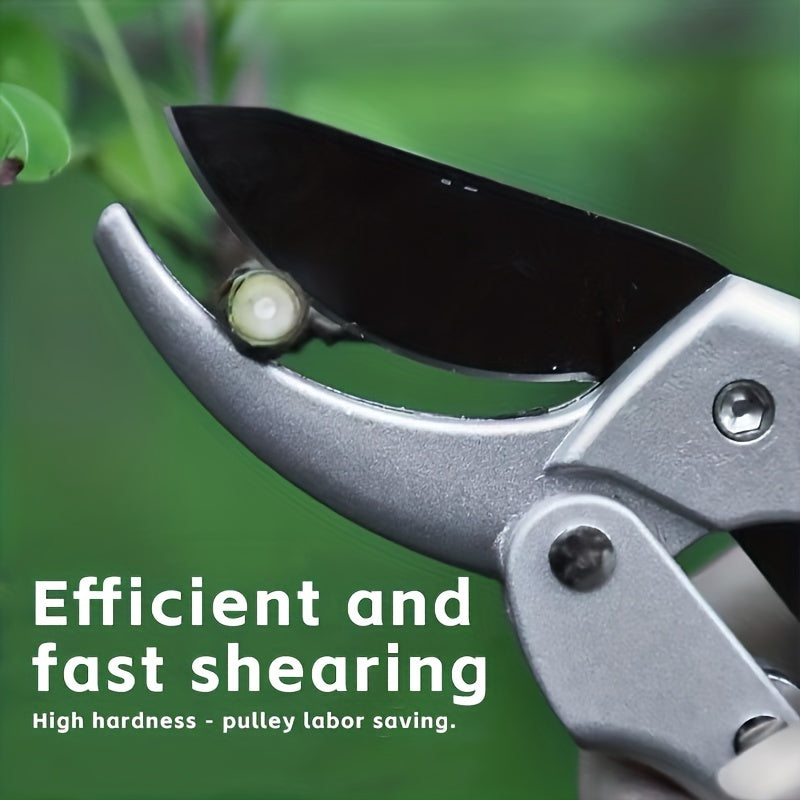 Ergonomic Pruning Shears with Teflon Coating and Carbon Steel Blades