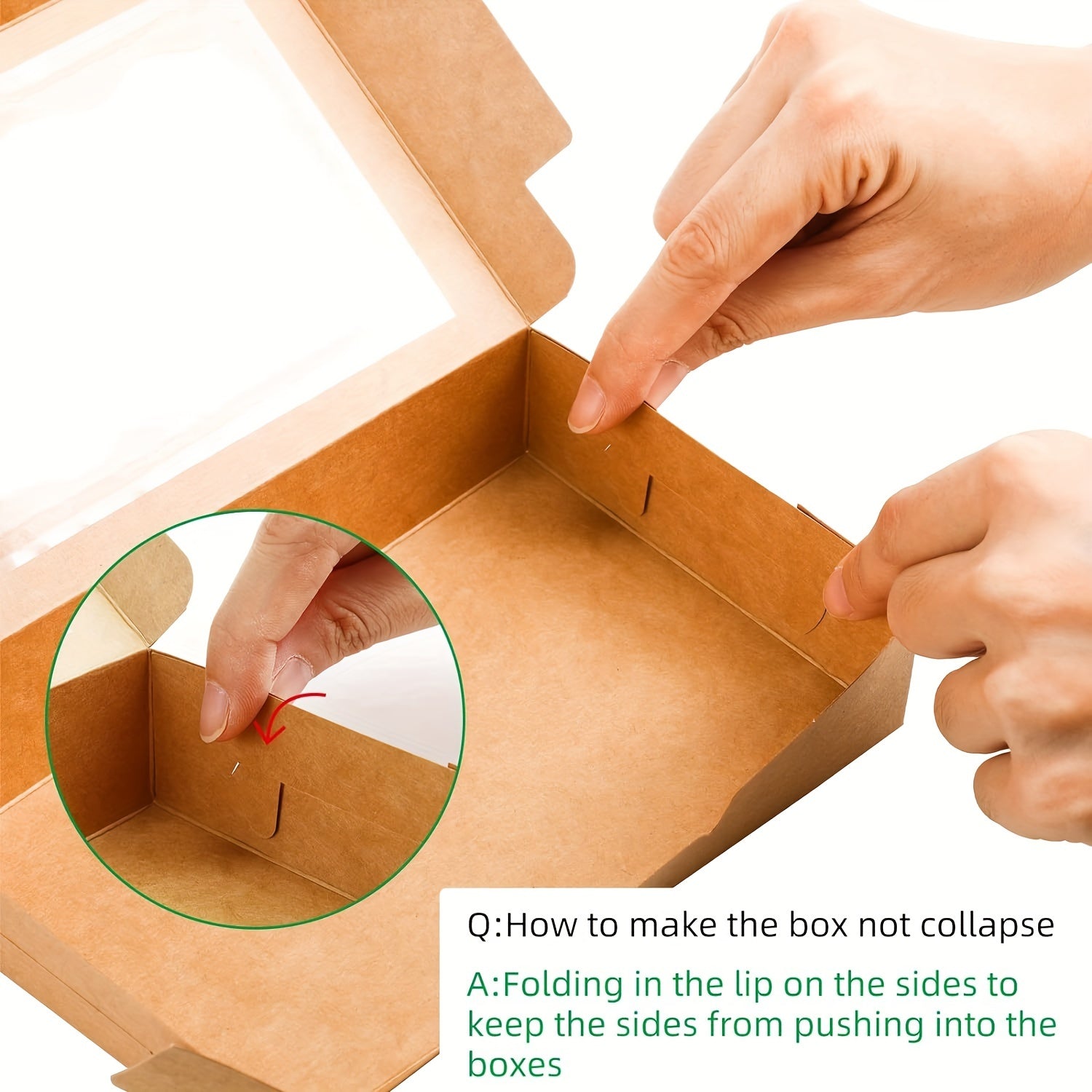 30-Pack Kraft Paper Bakery Boxes with Clear Window for Cookies Cupcakes and Candy