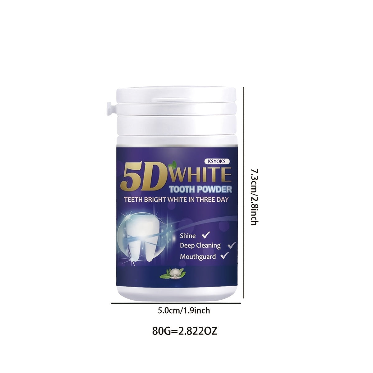 Teeth Whitening Powder Deep Cleansing Toothpaste for Daily Use and Travel