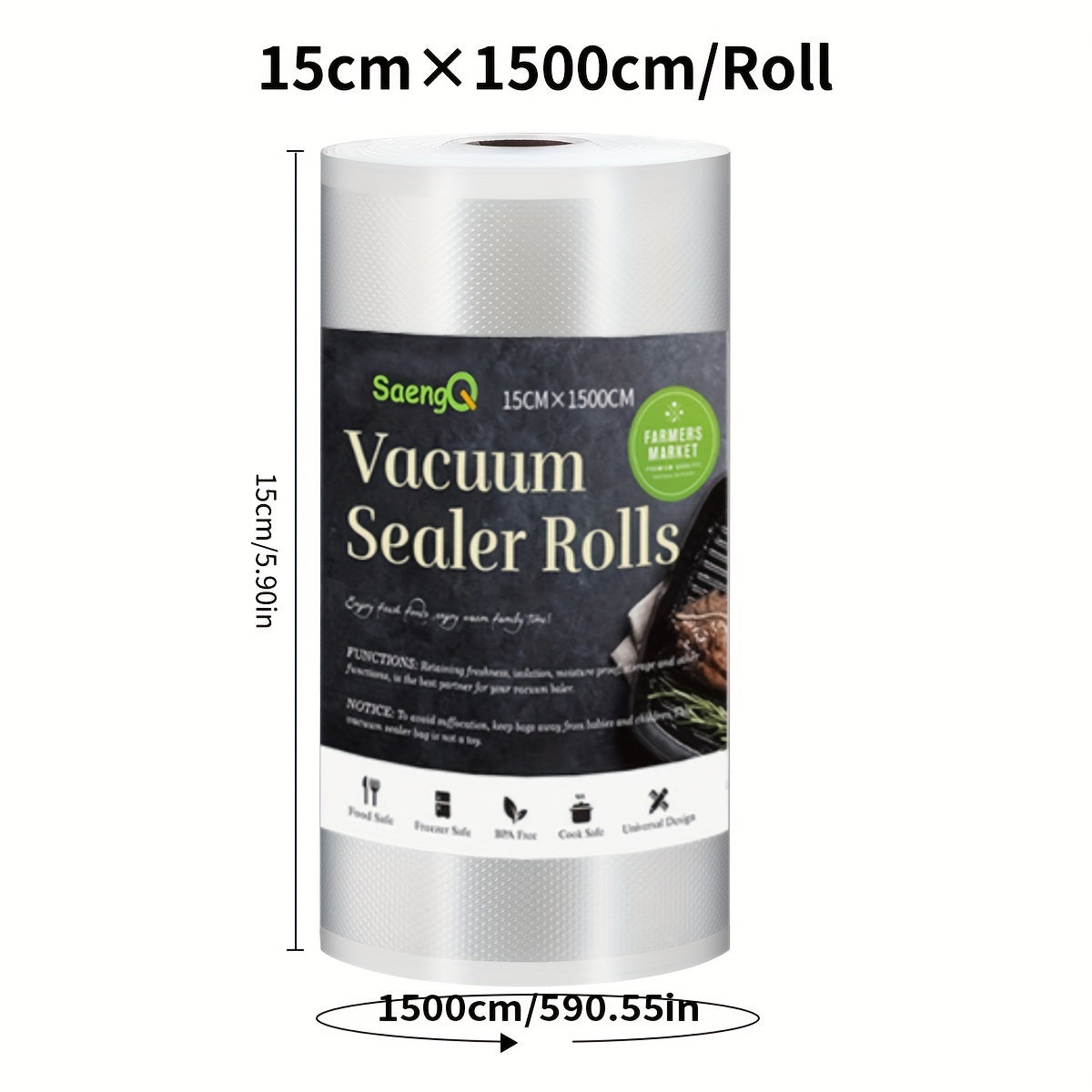 Vacuum Sealer Bags 1500cm Long Food Preservation Storage Pack