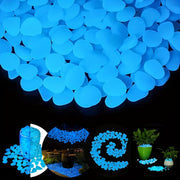 Blue Glow-in-the-Dark Stone Gravel for Gardens Aquariums Walkways and Paths 200 Pieces