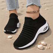 Women's Breathable Knit Running Shoes Low-Top Slip-On All-Season Comfort
