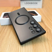 Magnetic Wireless Charging Case with Glass Protector for Samsung Galaxy S22 S23 S24 Ultra Plus