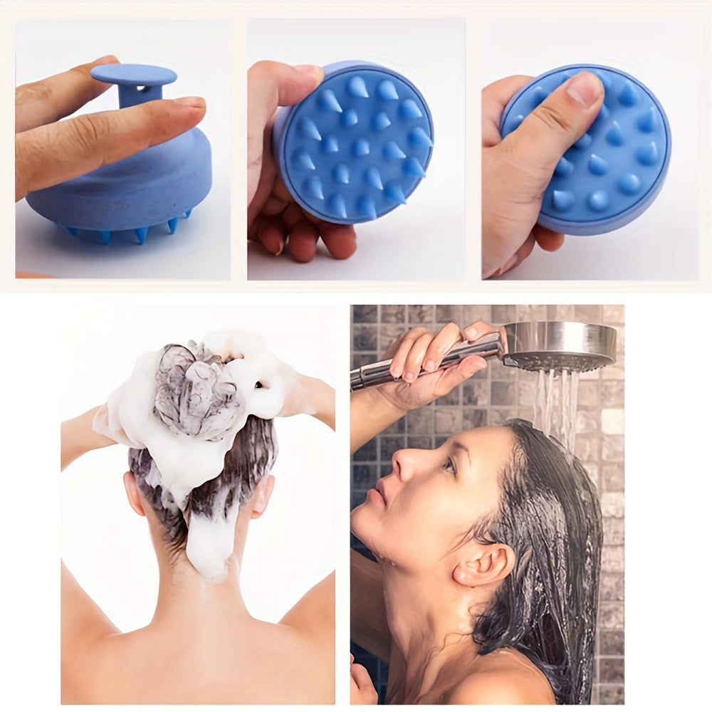 Unisex Wheat Straw Silicone Shampoo Brush Scalp Massager Hair Cleaner