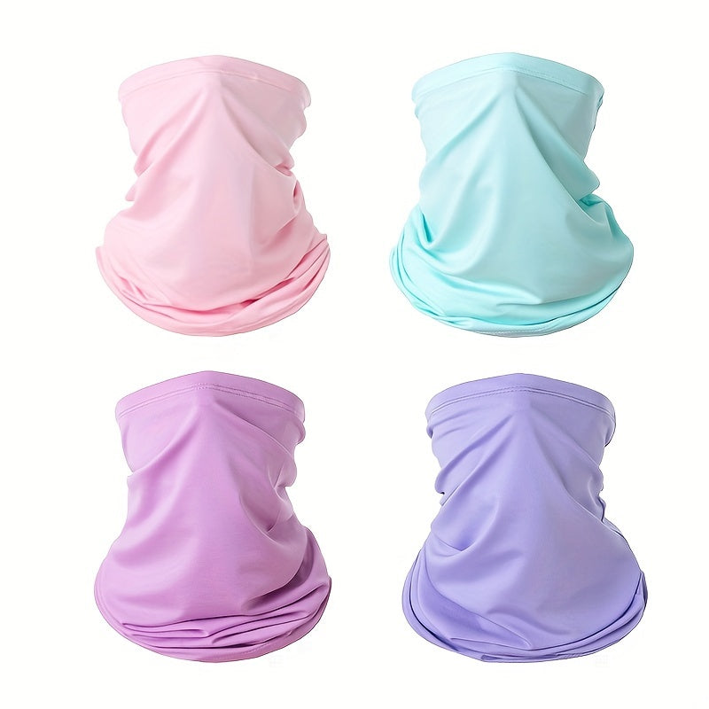 Set of 4 Unisex Face Cover Neck Gaiter Masks Dust and Sun Protection for Running and Fishing