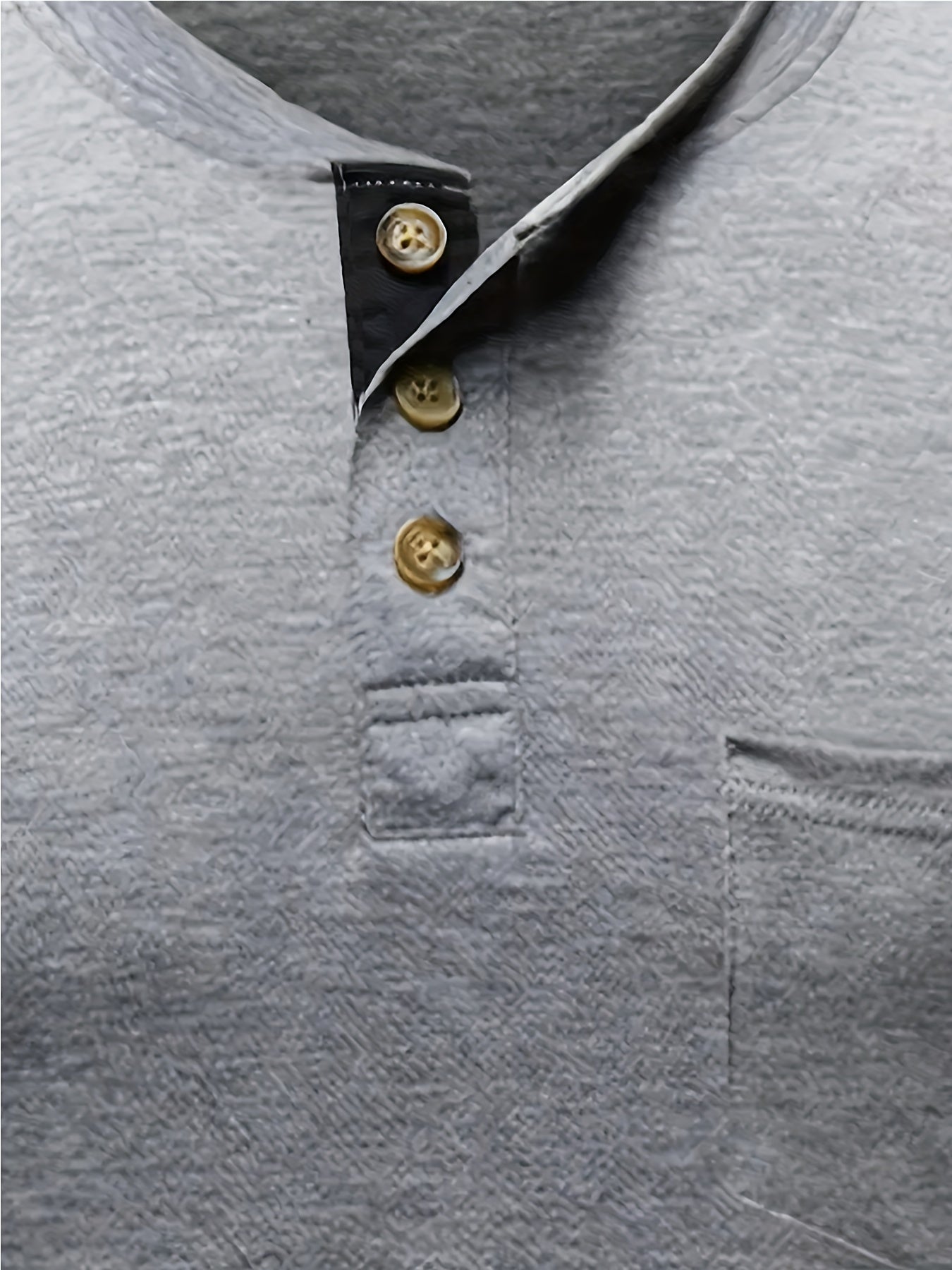 Men's Plus Size Henley Shirt Long Sleeve Slim Fit Casual Polo Collar with Pocket