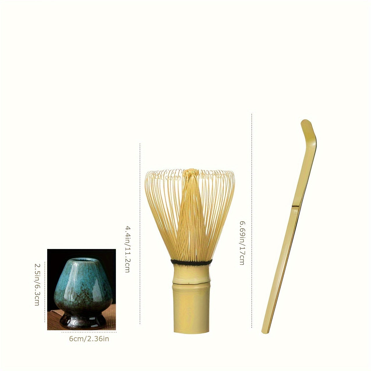 Matcha Tea Ceremony Set with Bamboo Whisk Scoop Stand for Home or Restaurant Use