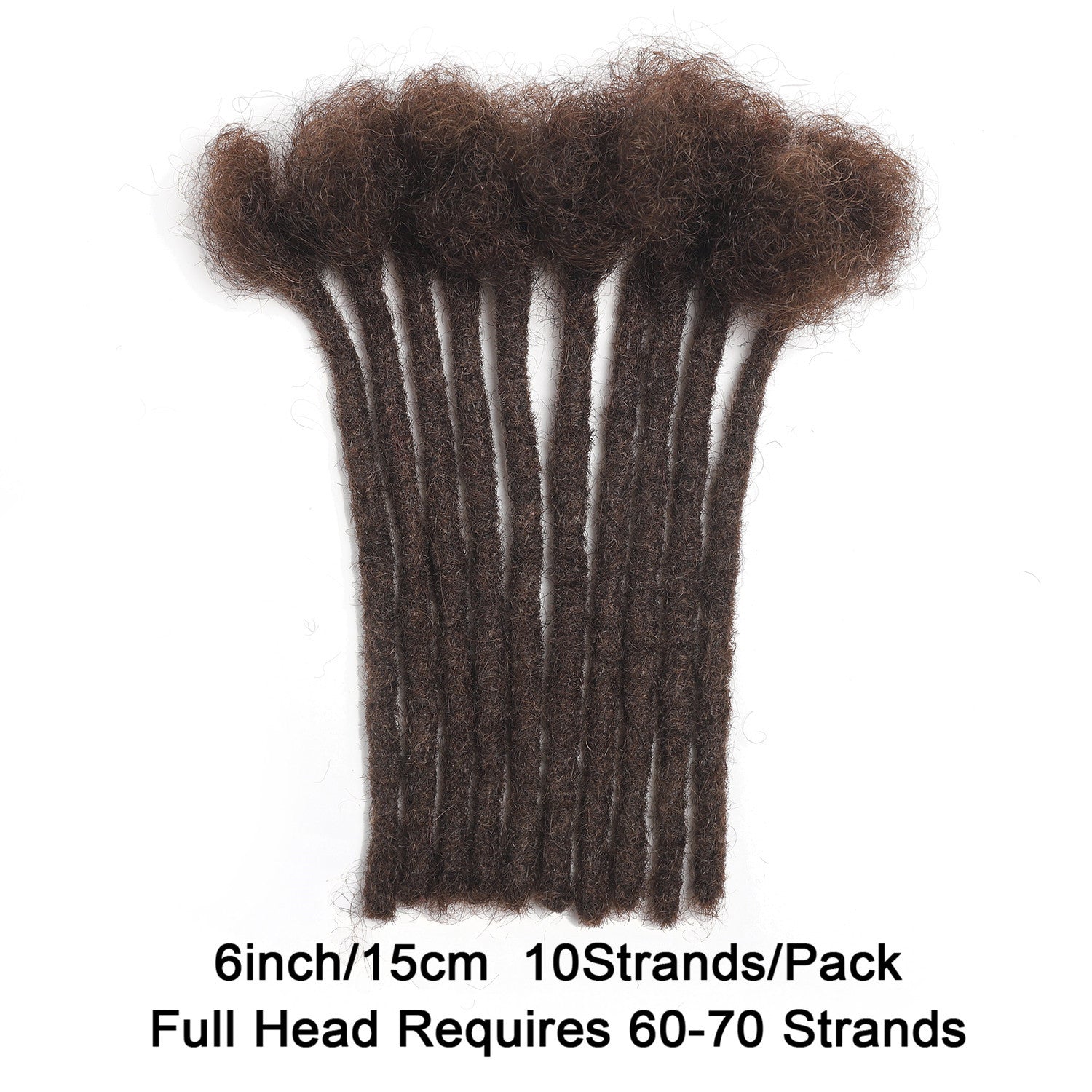 Handmade Dreadlocks Extensions 10 Strands Human Hair Dyeable Curly Twisted