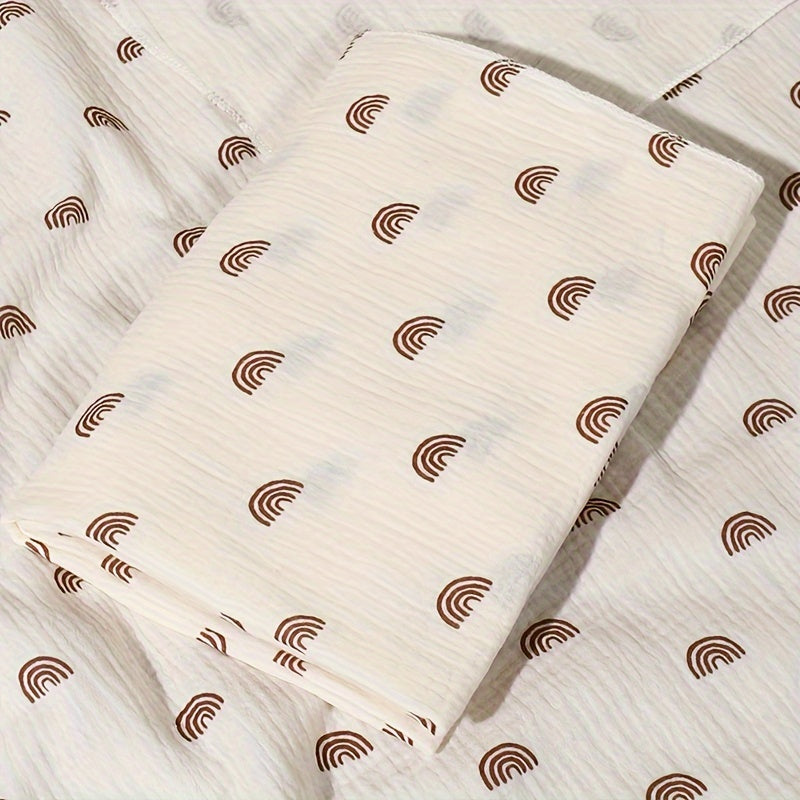 Kids Cotton Double-Layer Gauze Bath Towel with Heart Pattern and Compact Design