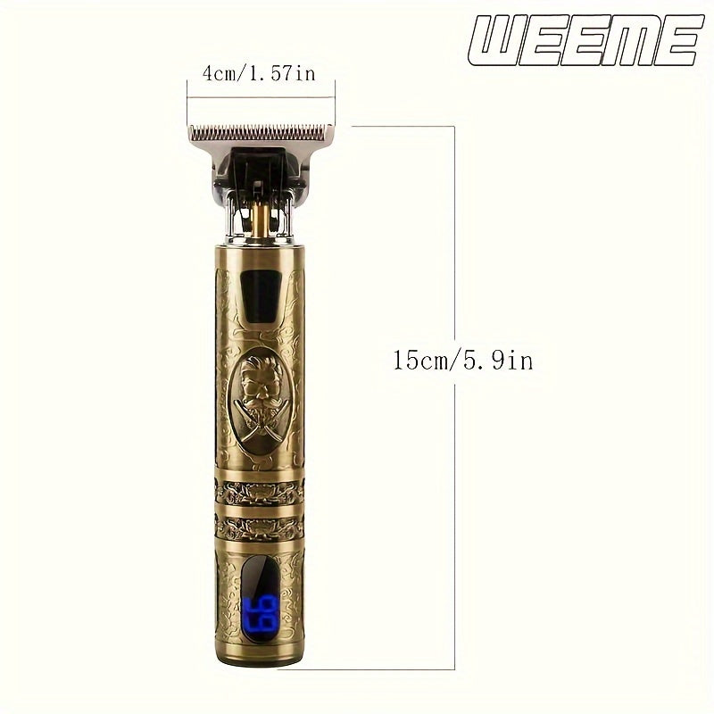 T-shaped cordless hair clipper with USB interface for beard facial body grooming rechargeable