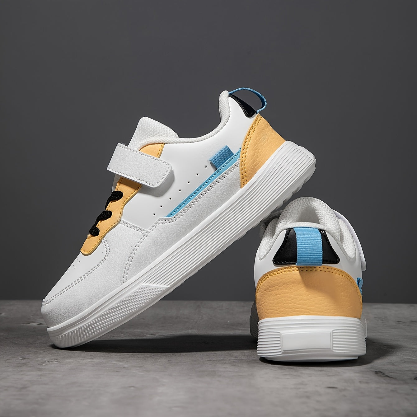 Barcha mavsumlar uchun mos, qulay, engil va zamonaviy rang-blokli skeytbord poyabzallari o'g'il va qizlar uchun.