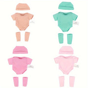 Mini Doll Clothes Set for 7.8-Inch Reborn and Baby Dolls, 4 Styles