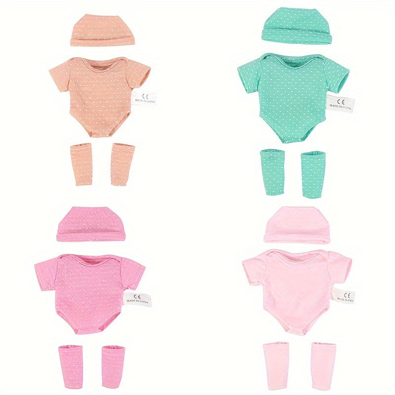 Mini Doll Clothes Set for 7.8-Inch Reborn and Baby Dolls, 4 Styles