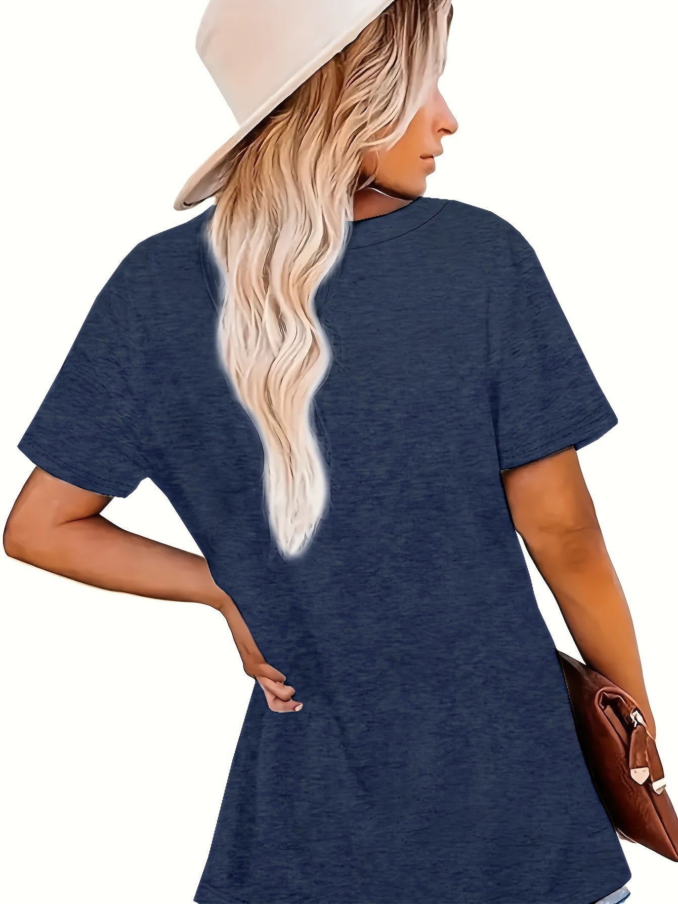 Women's Plus Size Letter Print Casual T-Shirt Summer Loose Top