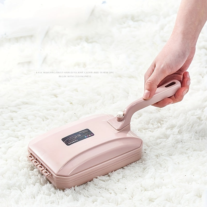 Plastik tutqichli qo'l bilan ishlatiladigan chang olib tashlash cho'tkasi - yashash xonasi, yotoqxona, kiyimlar va gilamlar uchun to'kintilar va uy hayvonlari sochlarini tozalash uchun mukammal. Qo'lda ishlash, batareyalar kerak emas. Tasodifiy rang.