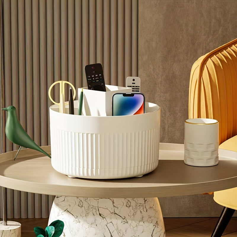 Organizador multifuncional de plástico para cosméticos con bandeja giratoria para maquillaje y cuidado de la piel